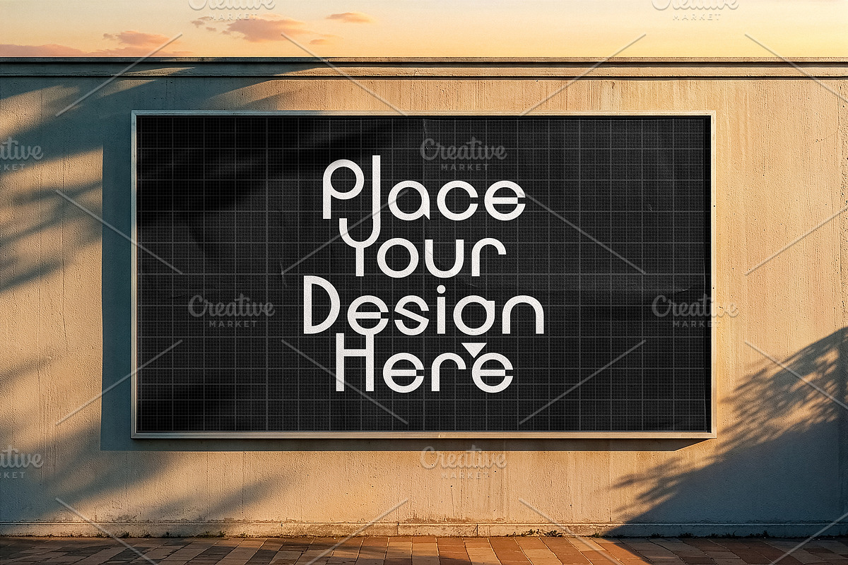 Outdoor Sunset Wall Billboard Mockup, an Advertising Mockup by smishura (Photo 4 of 5)