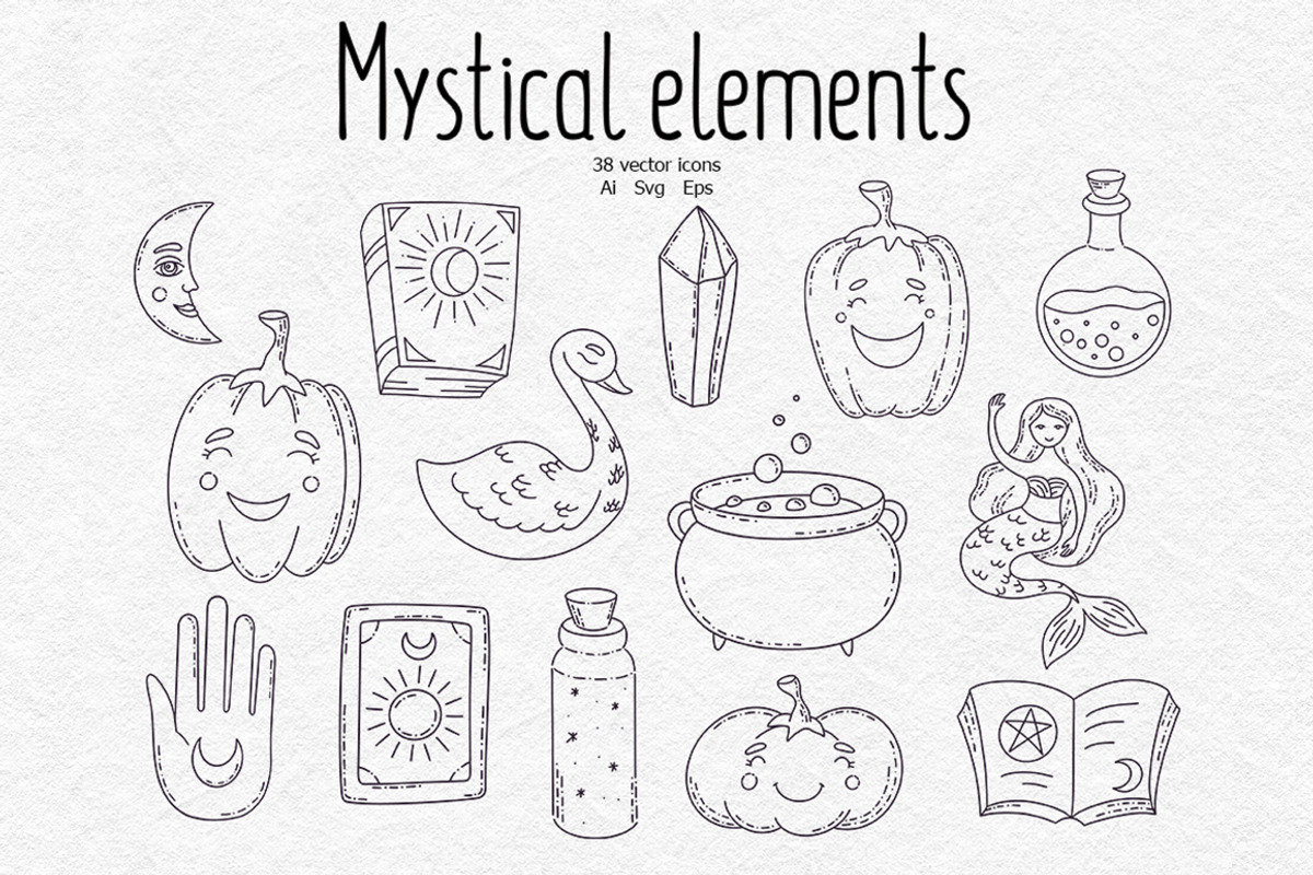 Mystical elements, vector files, an Object Graphic by CreativeByLu (Photo 1 of 6)