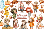 Whimsical Halloween Clipart, a Decorative Illustration by MockupWizard (Thumbnail 1 of 8)