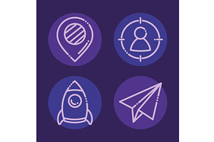 bold business four icons, an Object Illustration by studiogstock