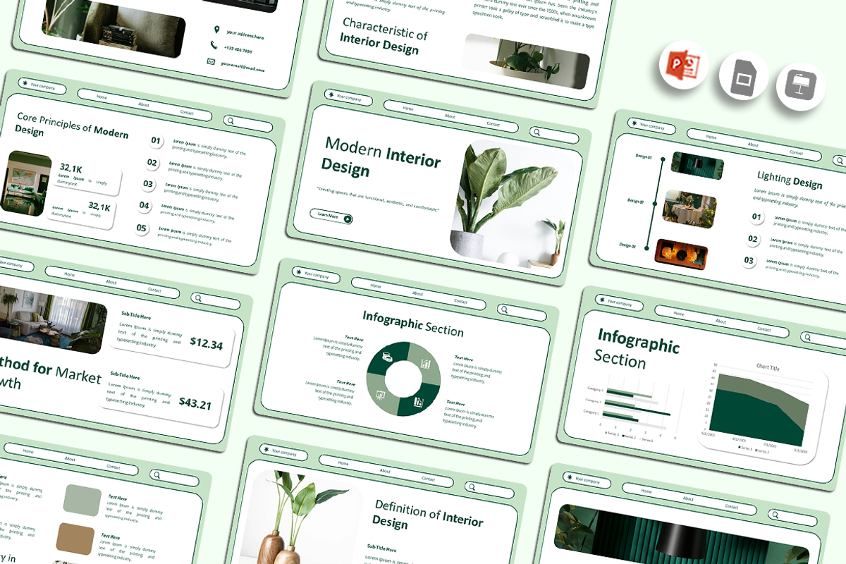 Modern Interior - PowerPoint, a Presentation Template by Iqsiart Studio (Photo 1 of 3)