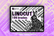 105+ Procreate linocut brushes, a Brush Add-On by laura.design (Thumbnail 1 of 9)