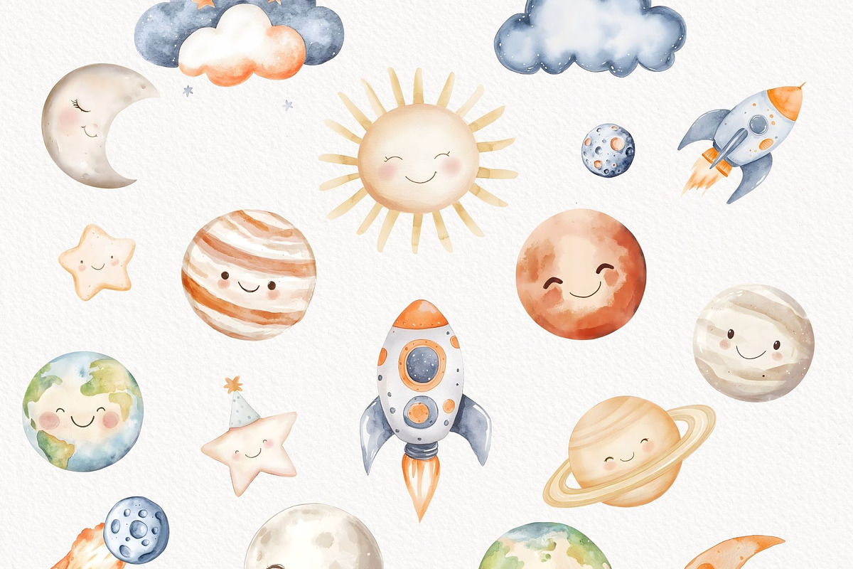 First Trip Around The Sun Space, an Education Illustration by Invite to Clipart (Photo 2 of 8)