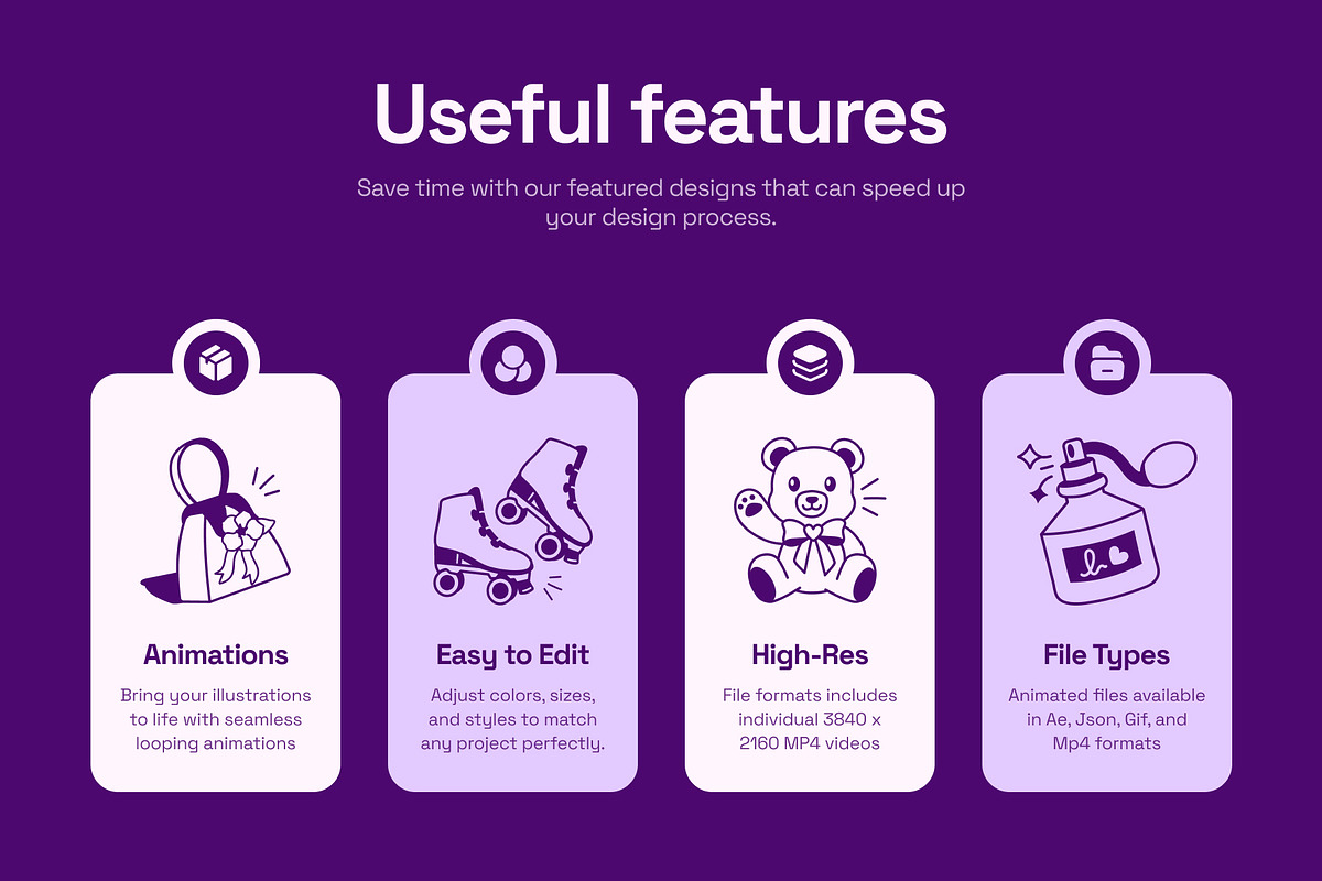 Animated Girly Doodles, an Outline Icon by Vectors Market (Photo 3 of 4)