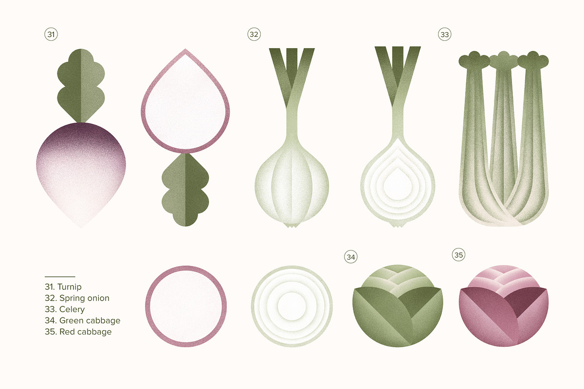 Vegan Illustration Set, a Food Illustration by Paulina Sara Design (Photo 9 of 12)