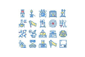 Chemistry Laboratory set Icons hand, an Object Illustration by pikepicture