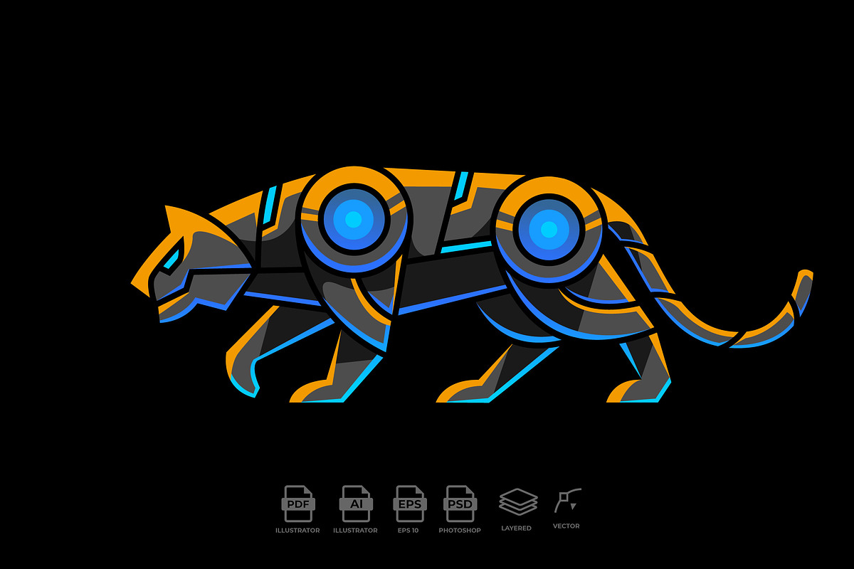 Modern Mecha Robotic Tiger Logo, a Branding & Logo Template by Rupture (Photo 3 of 3)