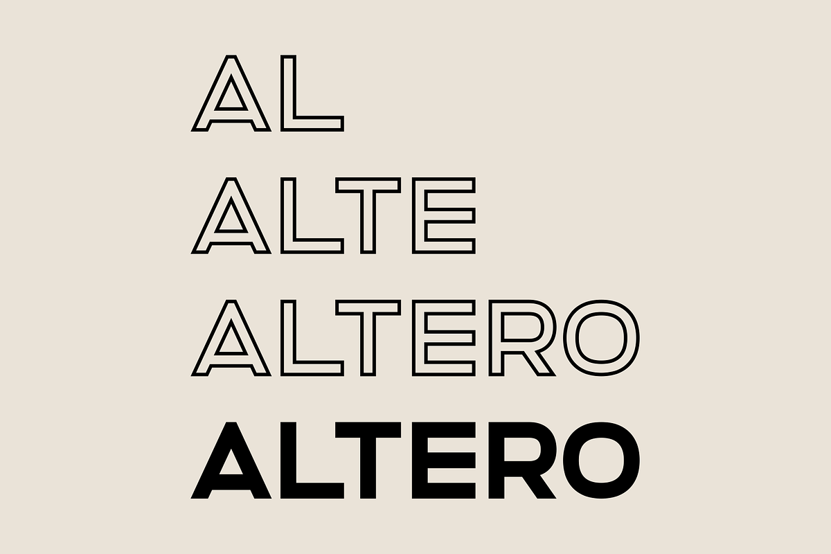 Altero – Font Family, a Font by Stefano Giliberti (Photo 1 of 10)
