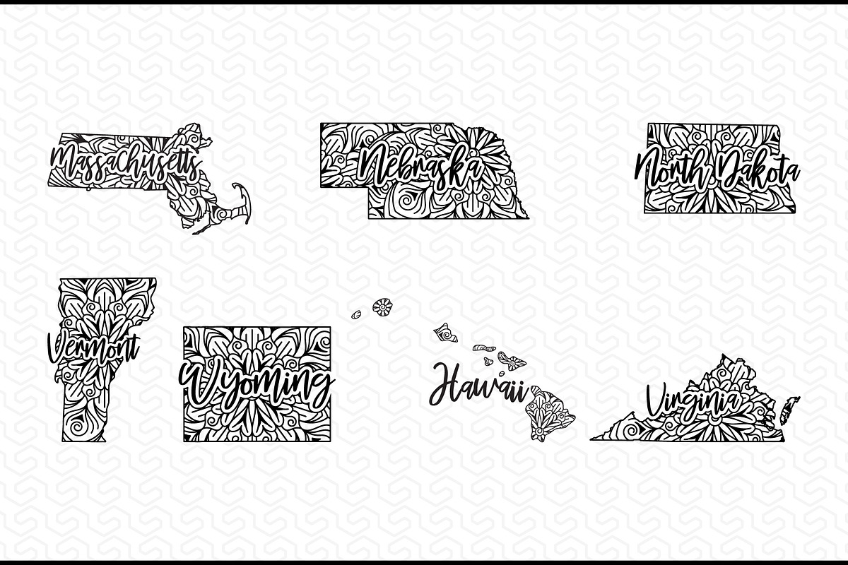 US States Map Bundle, a Graphic by CraftlabSVG (Photo 6 of 12)
