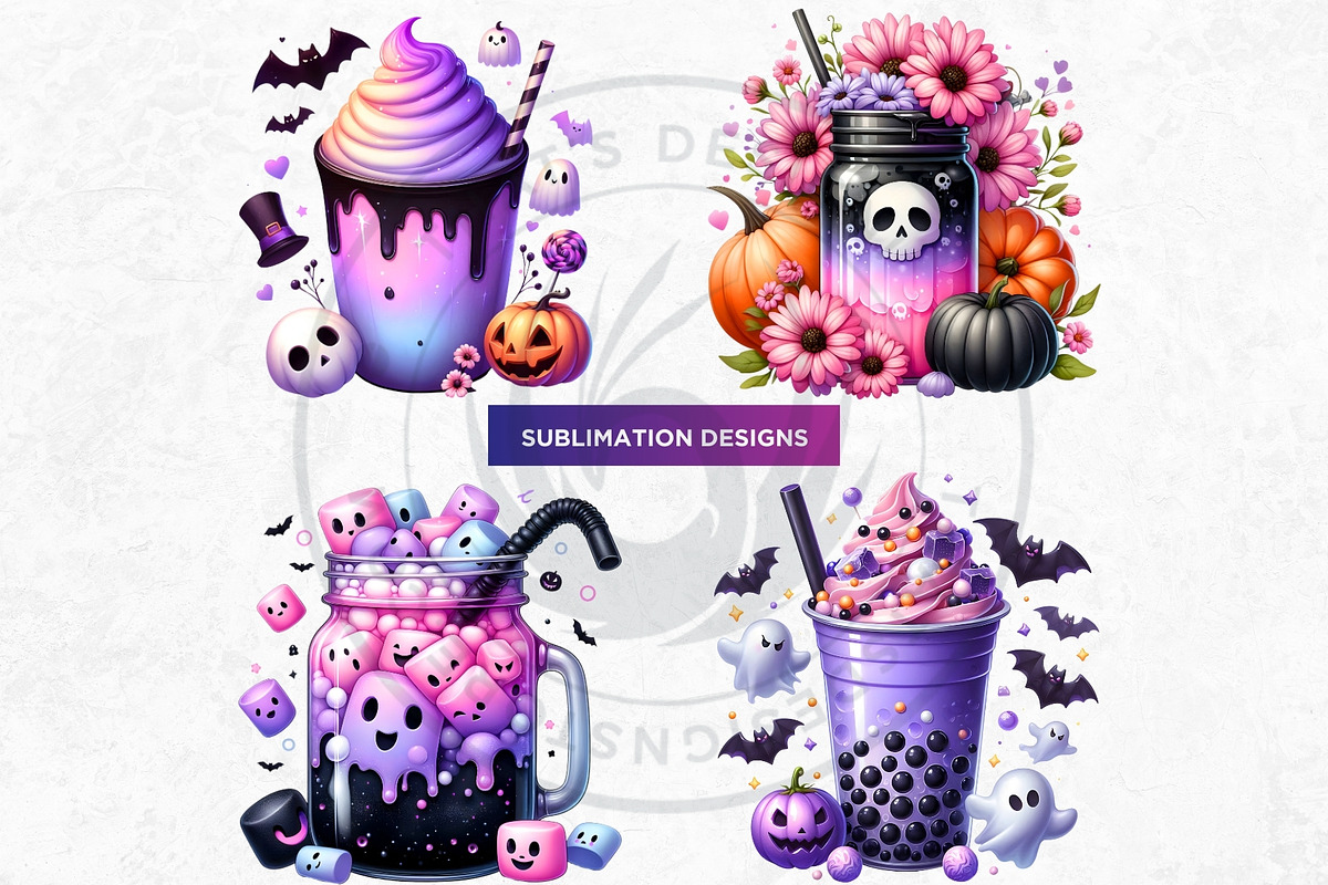 Pastel Goth Halloween Drinks PNG, a Seasonal Illustration by ThatsDesignArt (Photo 7 of 10)