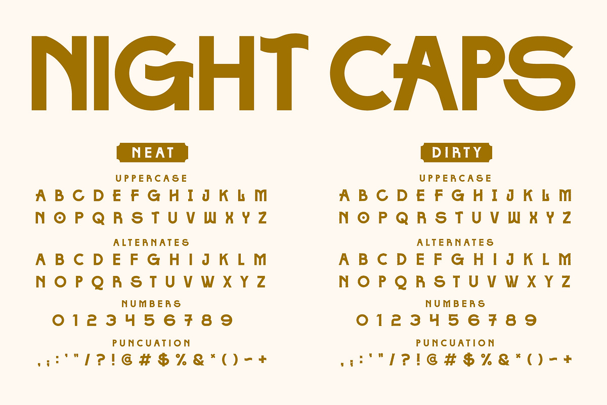 Night Caps Display Font, a Font by Brethrendesignco