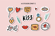 Love Doodles & Valentine Stickers, a Seasonal Illustration by Oktyabr (Thumbnail 7 of 10)