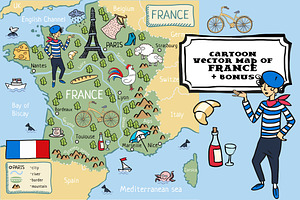 Cartoon Map Of France