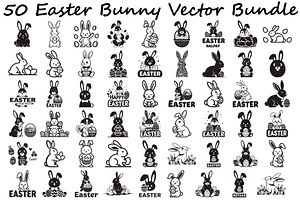 Easter Bunny Vector Bundle, an Illustration by Designs_River