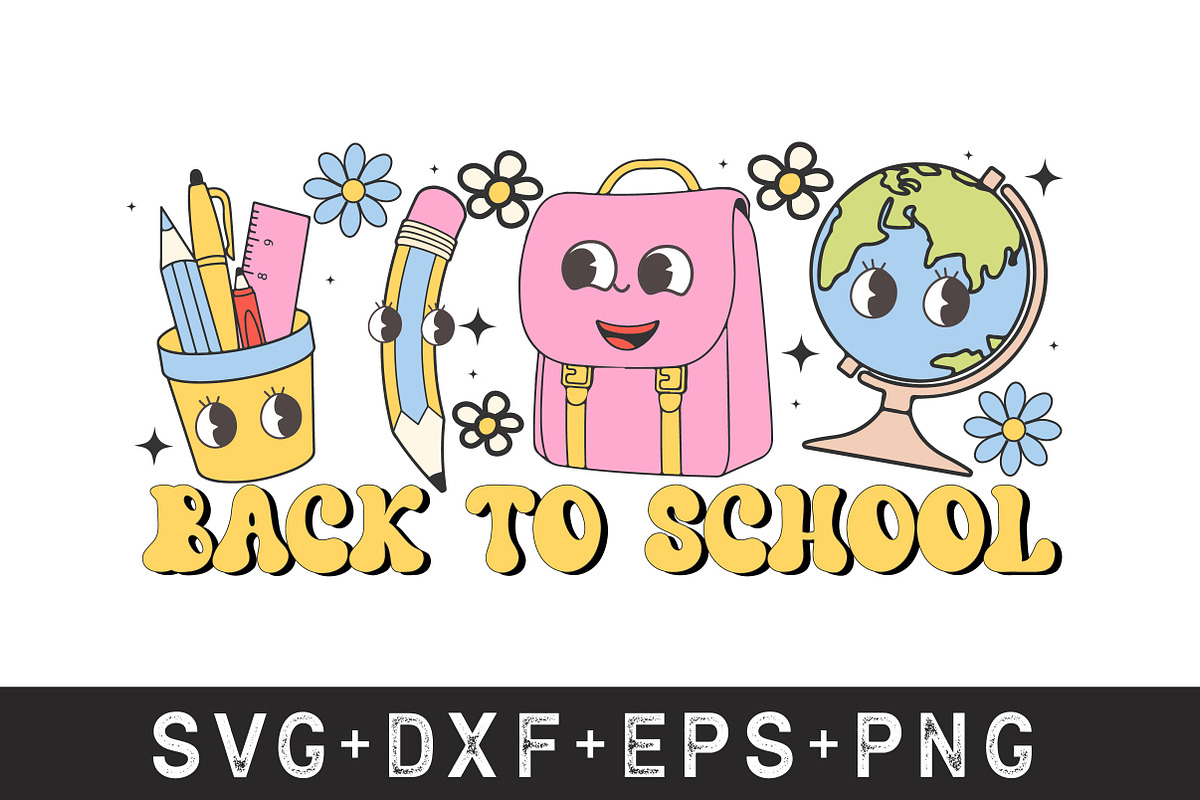 Groovy Retro Back to School Bundle, an Object Illustration by Libby Wishes (Photo 2 of 10)
