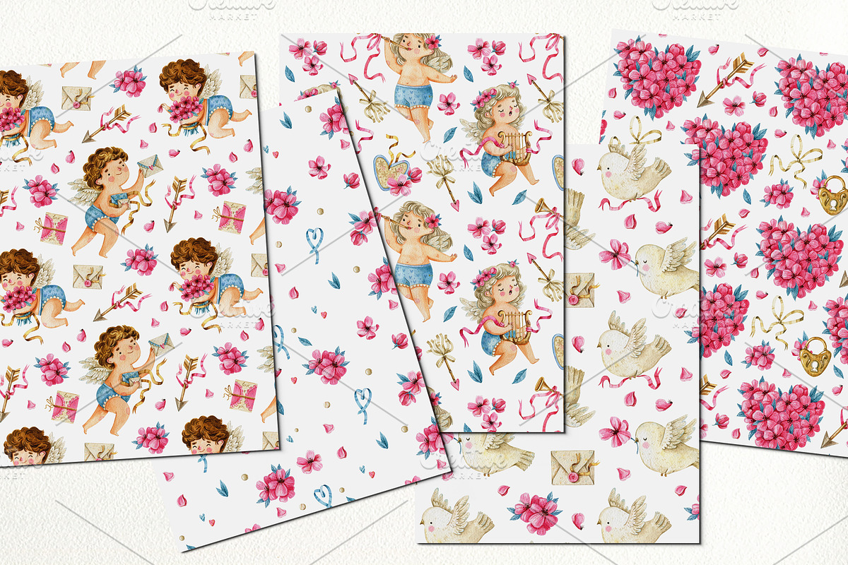 Valentine's Day Cupids and Doves, an Illustration by babenkoirusa (Photo 5 of 12)
