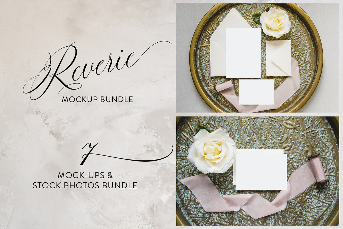 Reverie - wedding mockups photos, a Print Template by savvy graphics & stock (Photo 1 of 2)