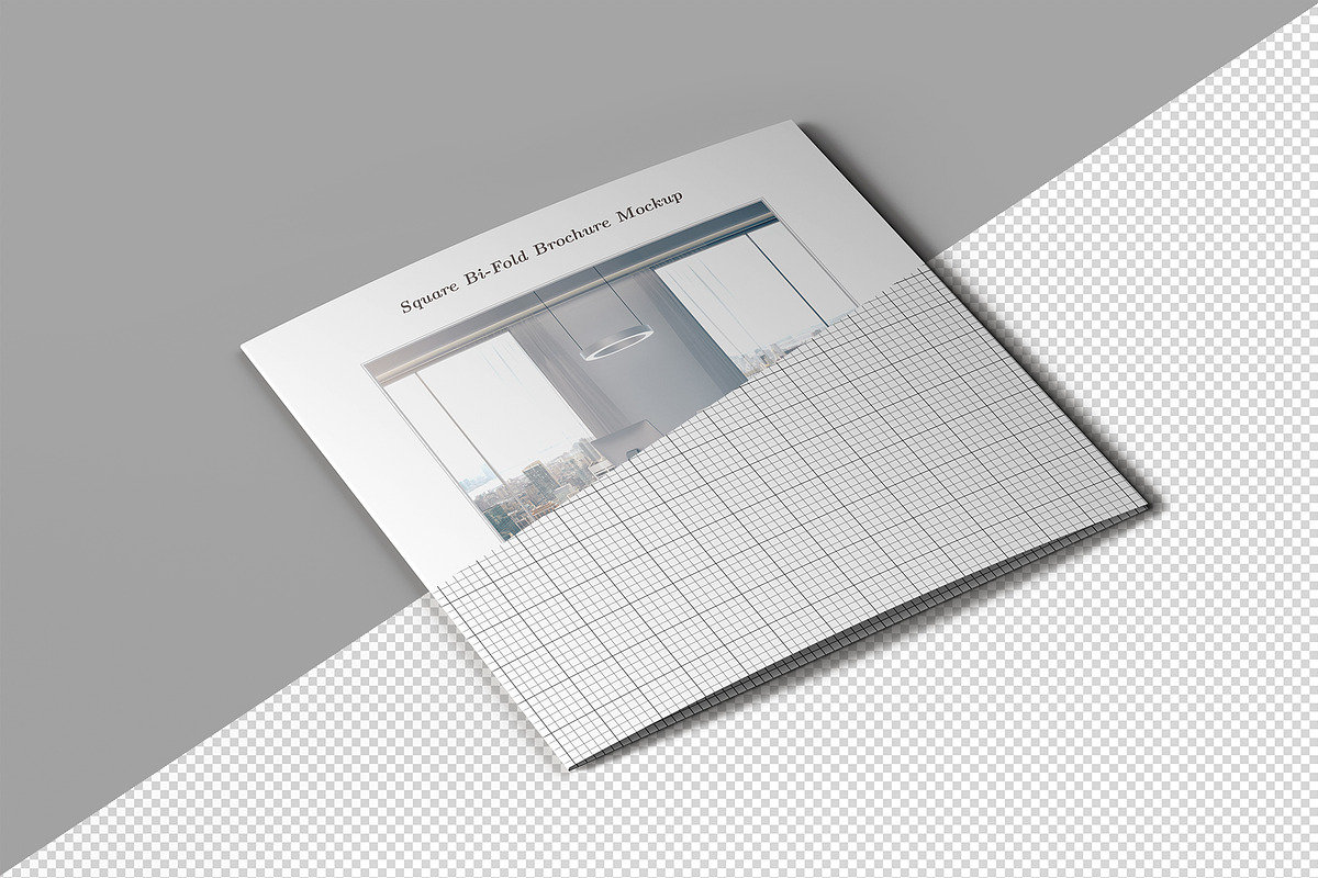 Square Bi-Fold Brochure Mockup, an Advertising Mockup by Illusiongraphic (Photo 14 of 22)