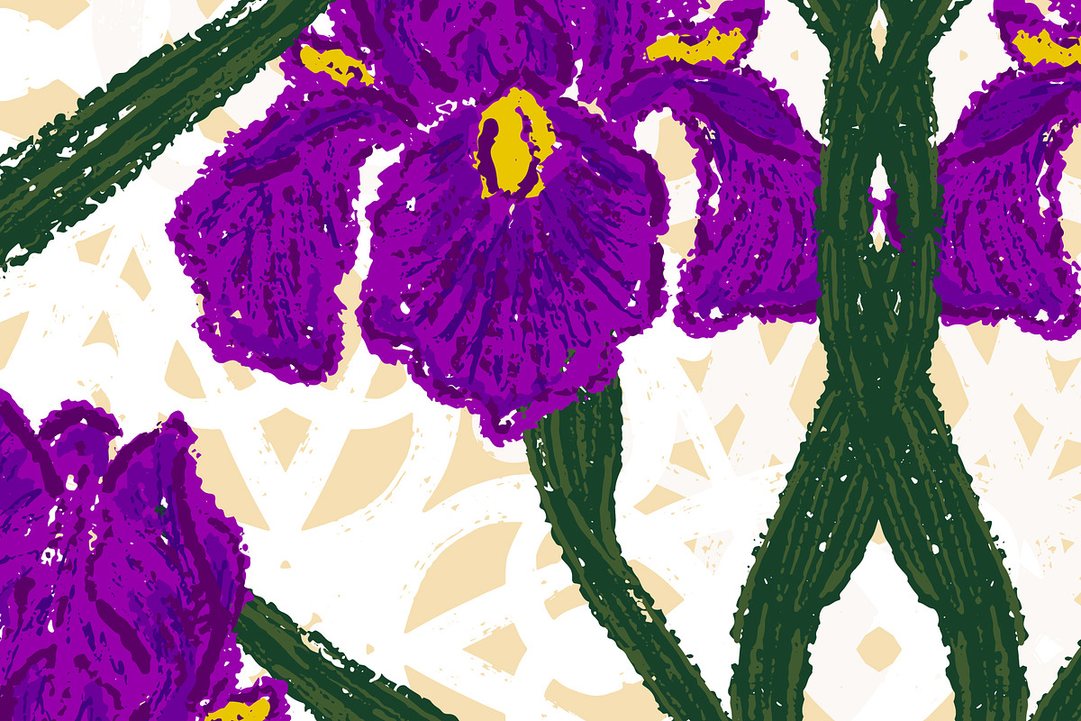 Iris Ornamental Vector Patterns, a Pattern Graphic by NayaChu (Photo 6 of 8)