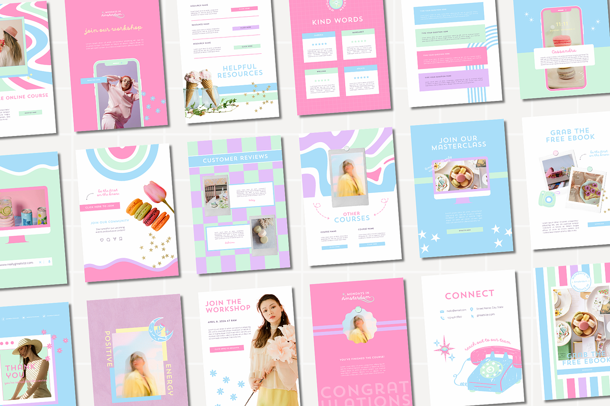 Pastel Ebook Workbook Canva Template, a Marketing Template by Anna Design Studio (Photo 5 of 11)