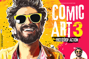Comic Art 3 Photoshop Action, an Action Add-On by iHemalaya