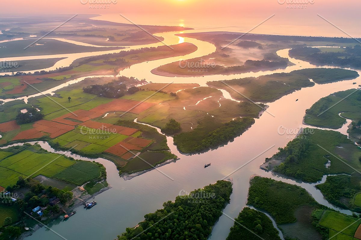 Aerial view of the Ganges delta, a Nature Photo by nandinigraphics (Photo 2 of 4)