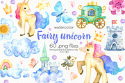 Watercolor Fairy Unicorn, an Animal Illustration by OllyKo Art (Thumbnail 1 of 10)