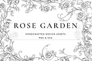 Rose Garden LineArt, a Decorative Illustration by AW Studios (Thumbnail 2 of 11)