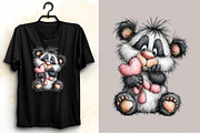 Quirky Valentine's Day Panda Clipart, an Illustration by SVGArt (Thumbnail 8 of 8)