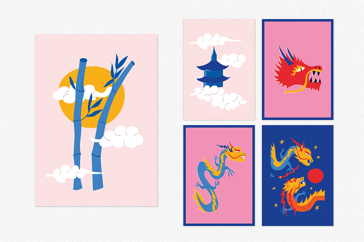 Asian Dragons | Cliparts, Patterns, an Animal Illustration by Felizabeth Design (Photo 9 of 13)