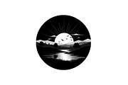 Circular Nature Landscape Silhouette, an Illustration by yasushie (Thumbnail 40 of 51)