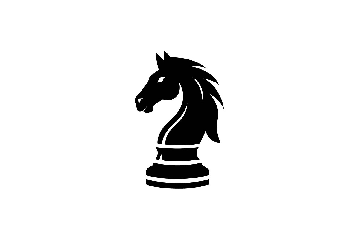 silhouette Black Chess Horse Logo, a Branding & Logo Template by funpixel