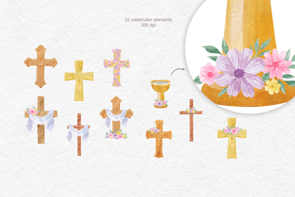 Easter christian cross clipart, an Object Graphic by CreativeByLu (Photo 2 of 4)