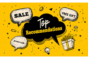 Top recommendations banner. Speech, an Object Illustration by Stock-Smart-Start