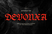 Devonxa - Modern Blackletter Font, a Blackletter Font by Typia Nesia (Thumbnail 1 of 12)