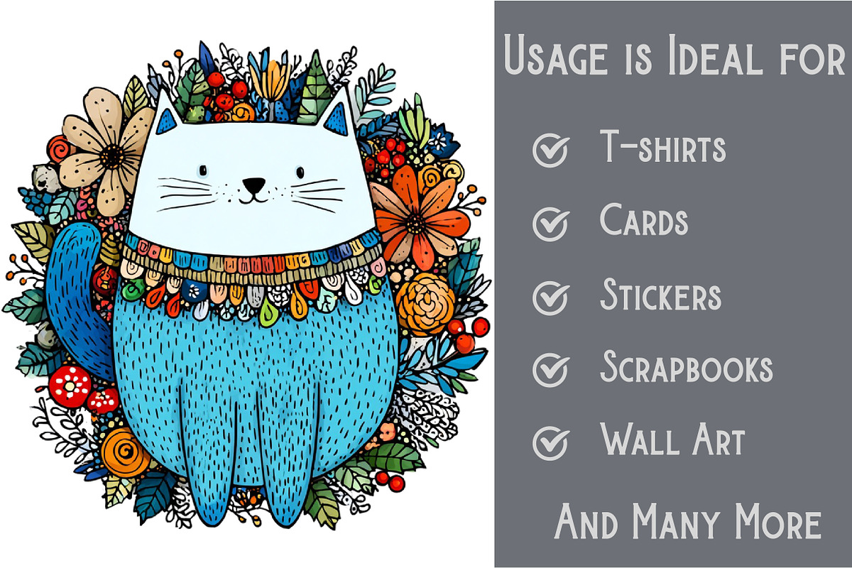 Quirky Christmas Cat Clipart, an Illustration by Pixels.Craft (Photo 3 of 6)