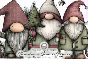 Whimsical Christmas Gnome Clipart, an Illustration by Sublimation Artist