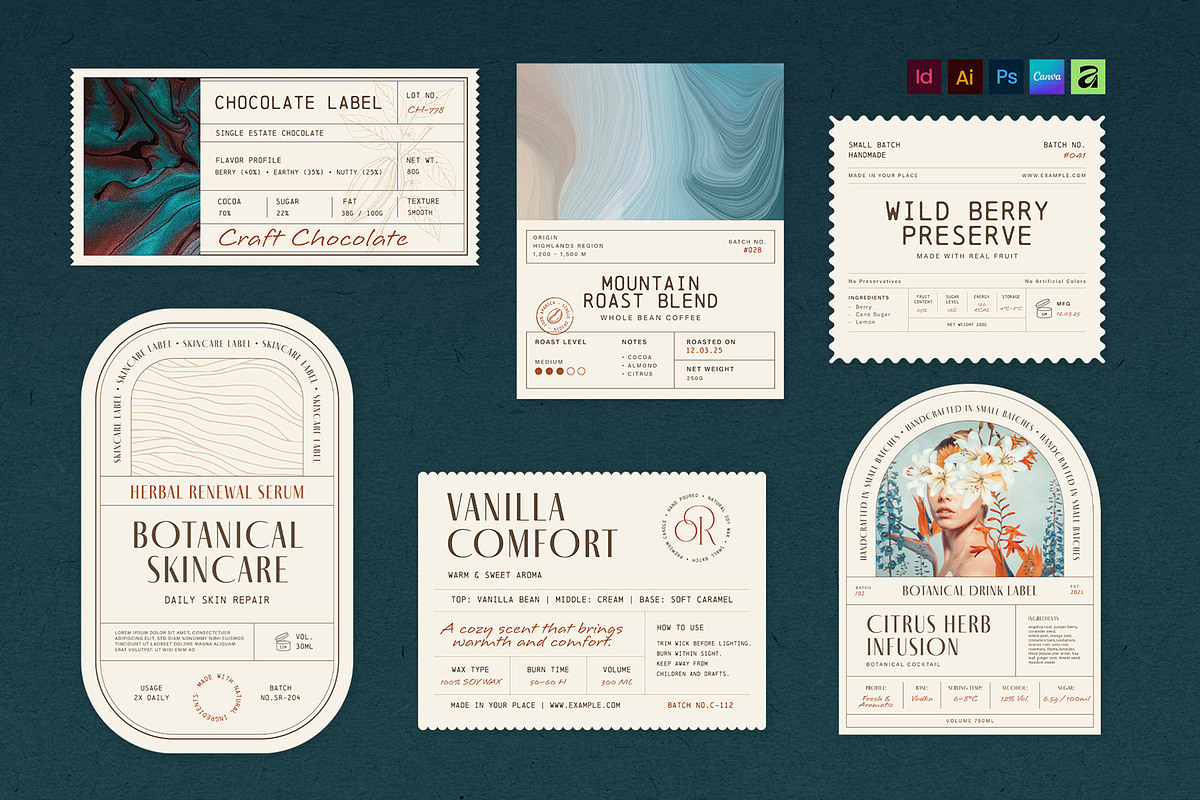 Product Label Template Set, a Stationery Template by BrandPacks (Photo 1 of 14)