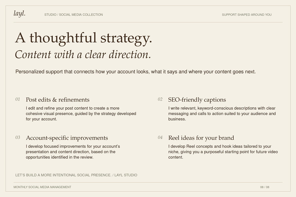 1 Month Social Media Management, a Social Media Template by Layl Atelier (Photo 8 of 8)