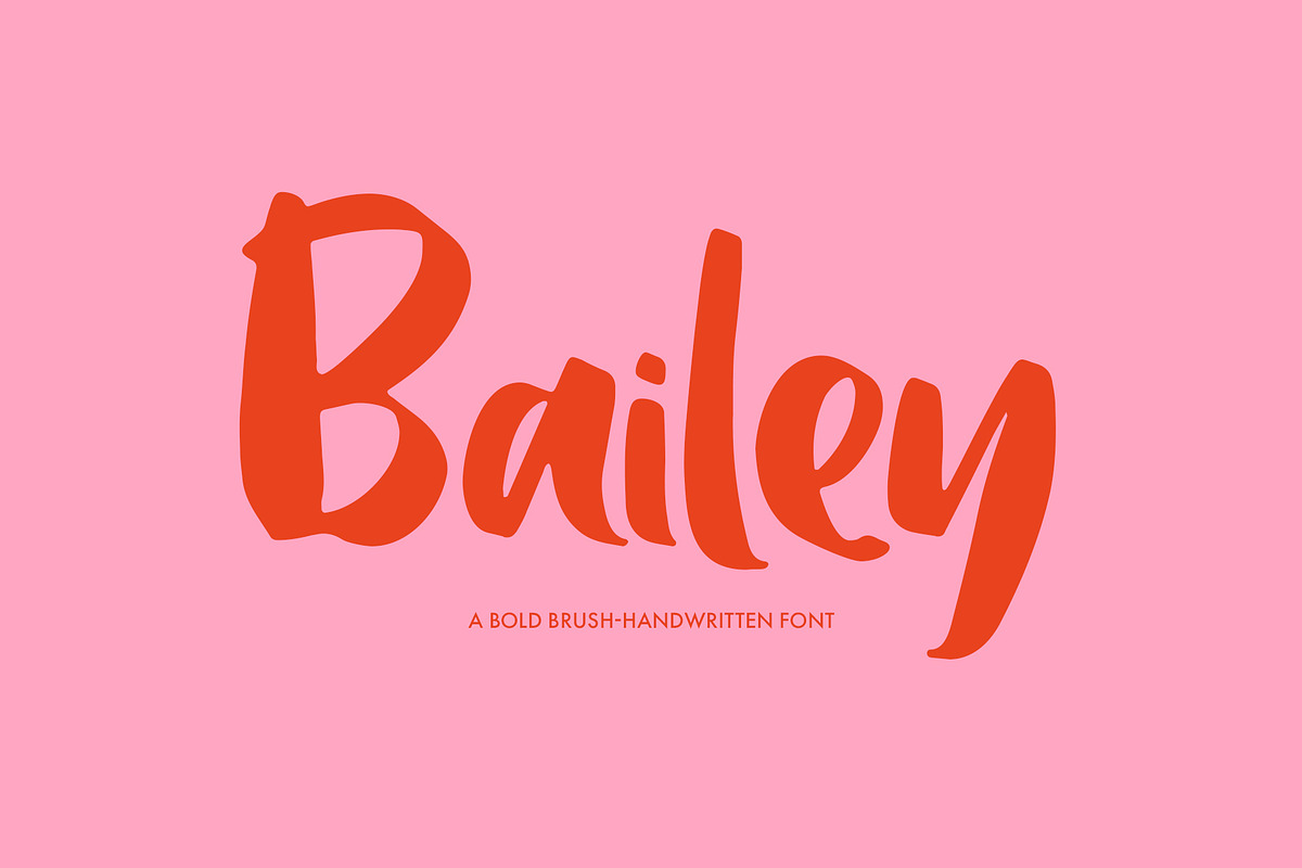 Bailey bold brush font, a Handwritten Font by BilberryCreates (Photo 1 of 16)