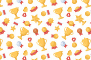 Cups and medals seamless patterns, a Pattern Graphic by Good Studio (Thumbnail 2 of 6)
