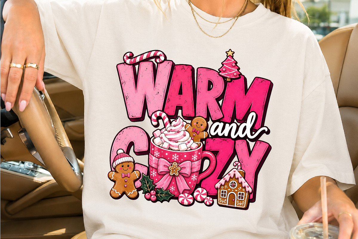 Warm and Cozy Pink Christmas PNG, a Seasonal Illustration by Creative Art (Photo 2 of 3)