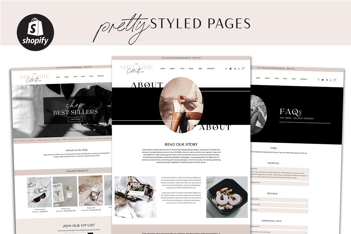 Minimal Shopify Theme, a Shopify Template by Macarons and Mimosas (Photo 5 of 10)