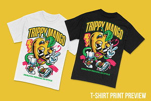 Trippy Mango T-Shirt Illustration