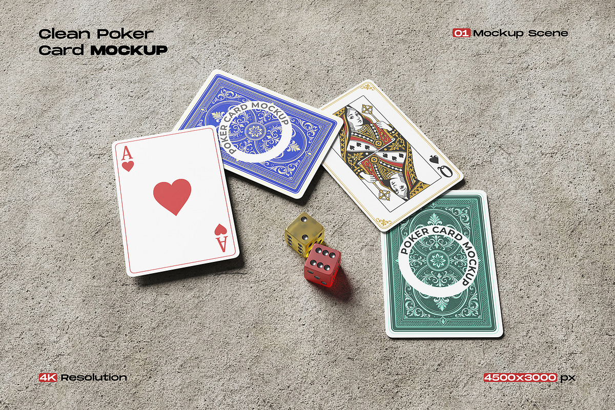 Poker Card Mockup for Playing Card, an Advertising Mockup by My Code Std (Photo 1 of 3)