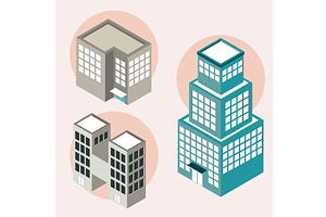 Icons Isometric City Architecture