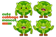 Cabbage Mascot Cartoon Vector Pack, an Illustration by MEDZ (Thumbnail 4 of 5)