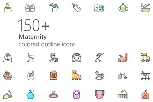 Maternity colored outline iconset