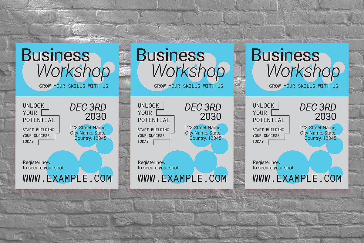 Utillirian Business Workshop Flyer, a Flyer Template by Aiyari Graphic (Photo 3 of 3)