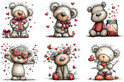 Whimsical Valentine Teddy Bear PNG, an Illustration by CraftArtStudio (Thumbnail 3 of 6)